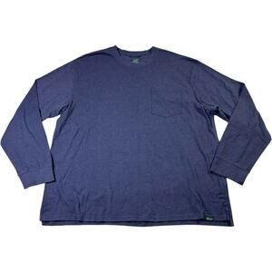 Woolrich Green Label Pocket Long Sleeve T Shirt XXL Blue Cotton Blend